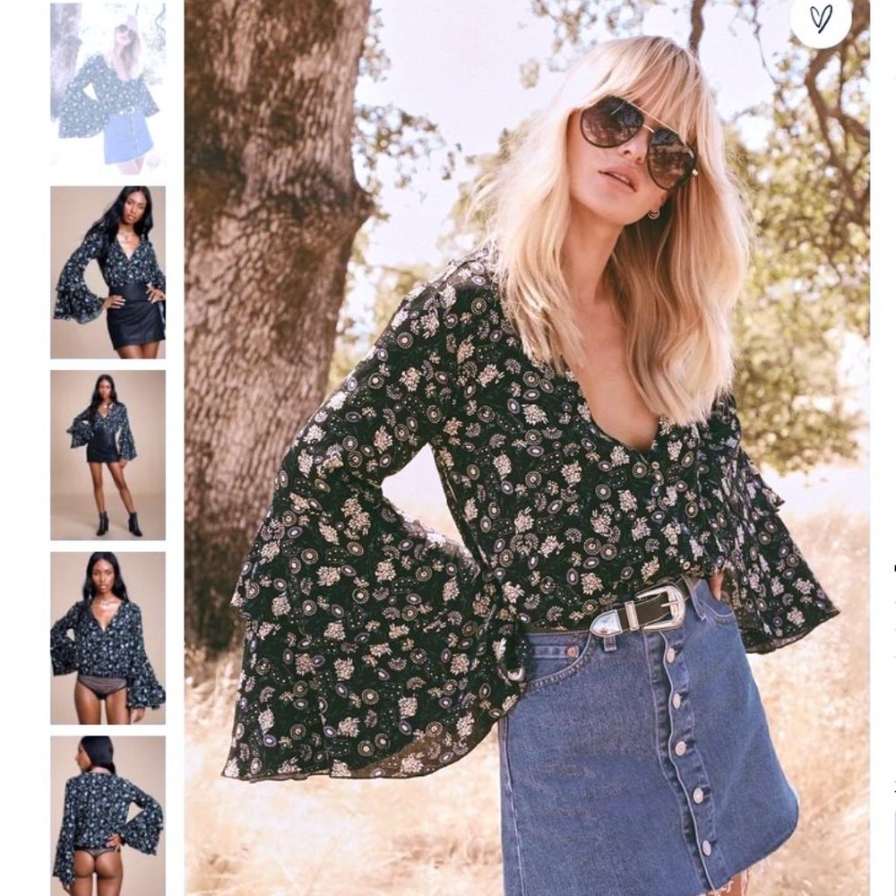 Free People Floral Bodysuit